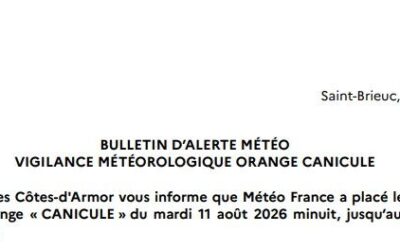Bulletin d’alerte météo – vigilance orange canicule